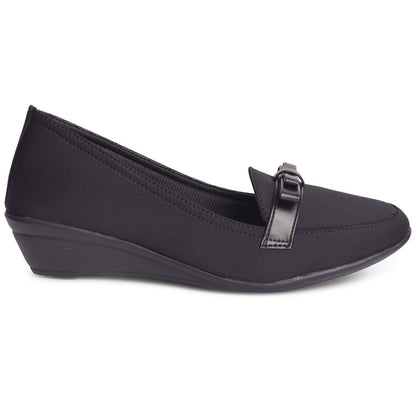 Elegant & Versatile Bow Design Wedge Heel Ballerinas