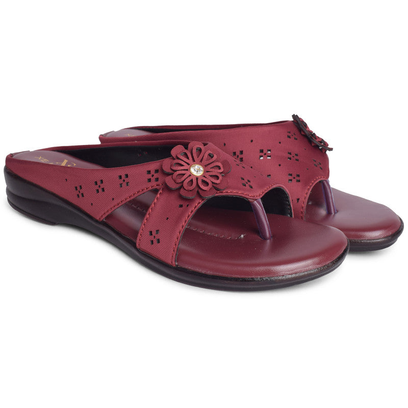 Flower Design Comfortable Stylish & Elegant Flat Slippers