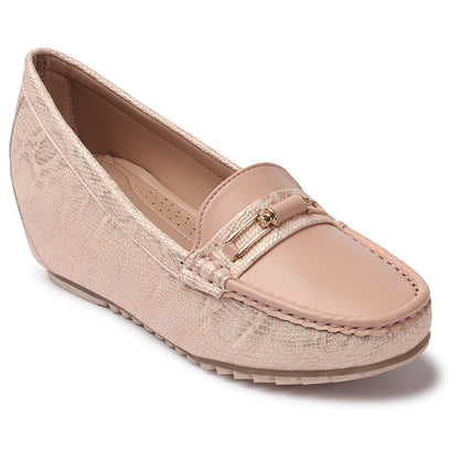 Textured Design Stylish & Trendy Loafers With Heels