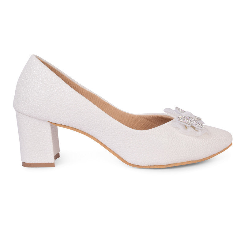 Sophisticated & Charming Slip-On Block Heels Ballerinas With Stylish Buckle
