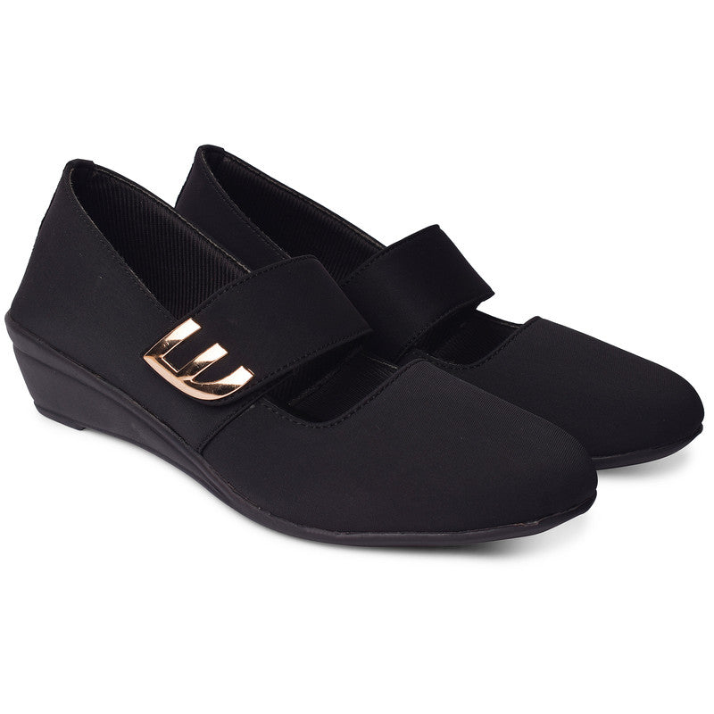 Classic & Timeless Stylish Buckle Wedge Heel Ballerinas