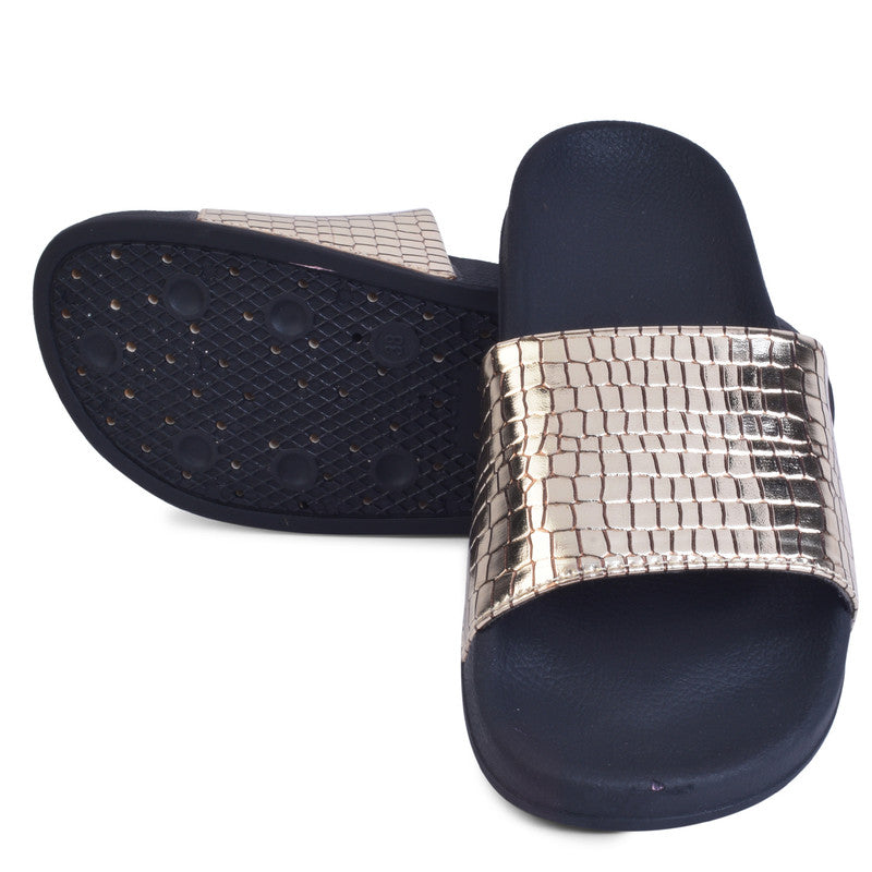 Chic & Glamorous Croco Design Comfortable Sliders