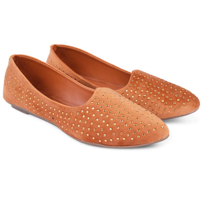 Elegant & Versatile Comfortable Stone Studded Ballerinas