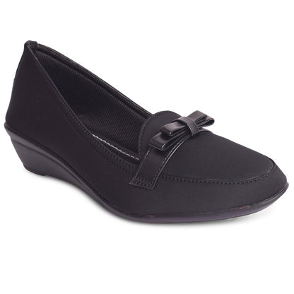 Elegant & Versatile Bow Design Wedge Heel Ballerinas