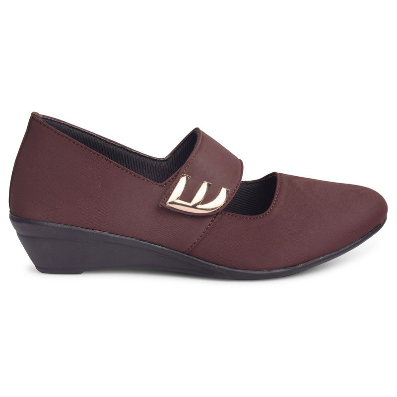 Classic & Timeless Stylish Buckle Wedge Heel Ballerinas