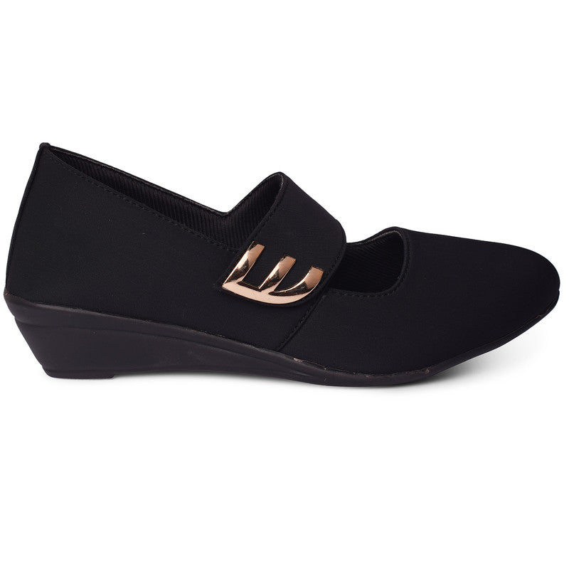 Classic & Timeless Stylish Buckle Wedge Heel Ballerinas