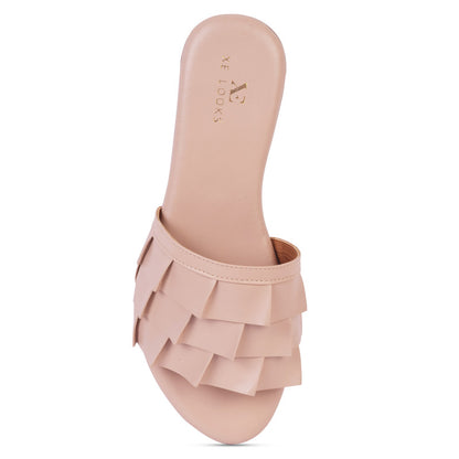 Frill Design Stylish & Lightweight Flat Slippers