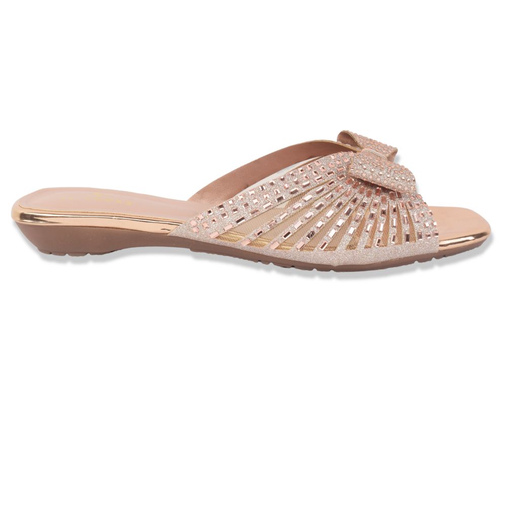 Elegant Stone Embellished Design Comfortable Flat Slippers