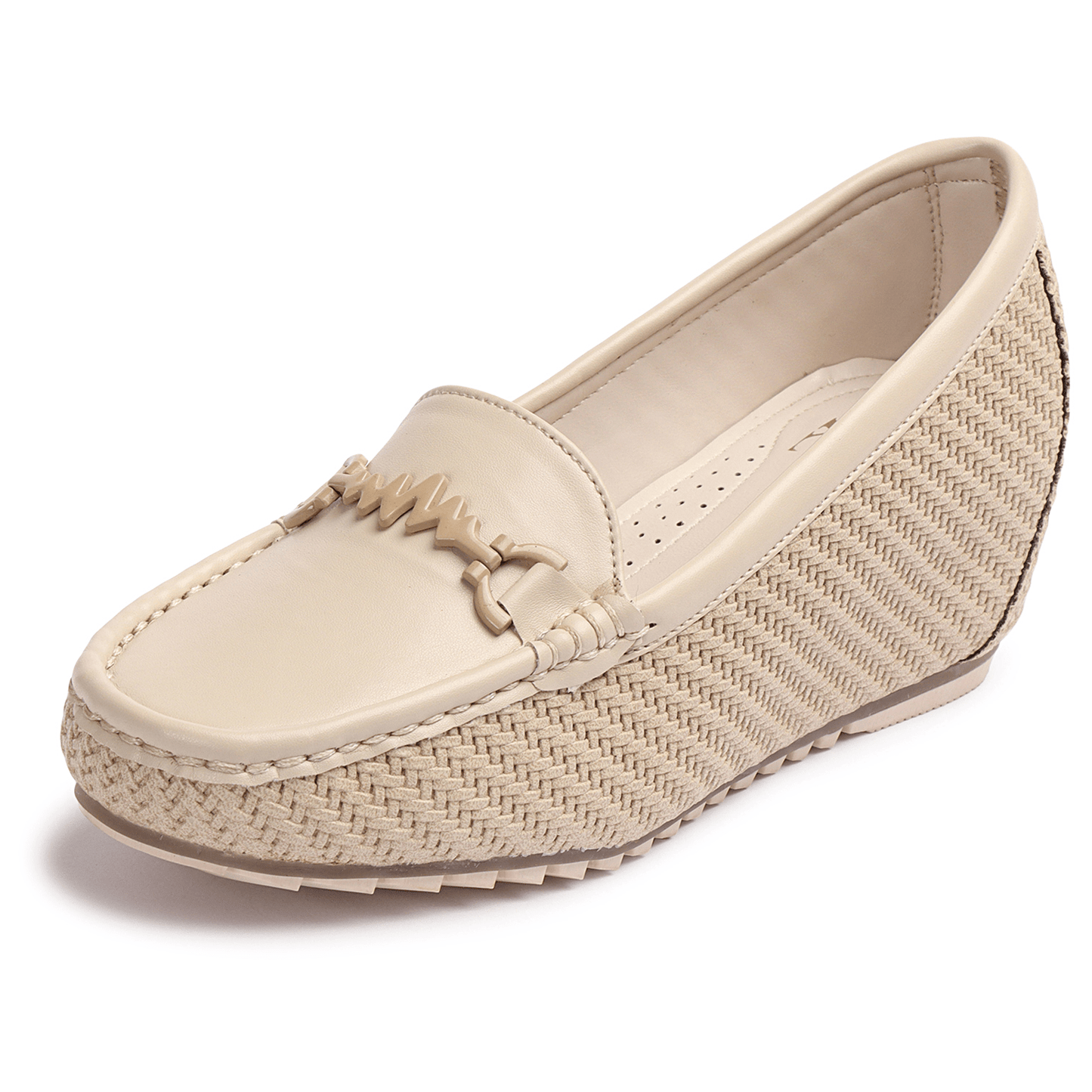 Textured Design Comfortable & Graceful Loafers With Heels