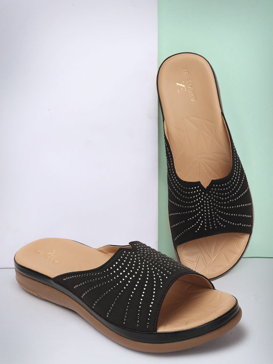 Sleek & Sophisticated Siroski Design Comfortable Doctor Slippers