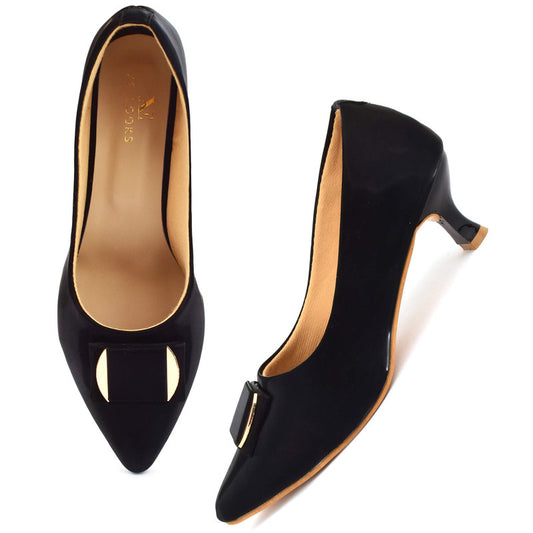 Classy & Eye-Catching Pencil Heel Ballerinas With Stylish Buckle