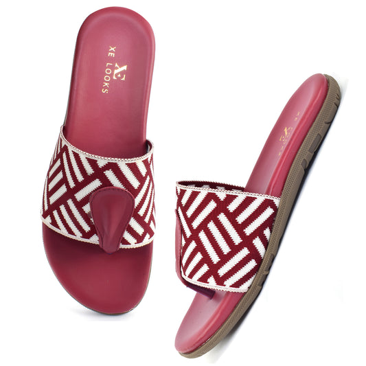 Stylish Pattern Design Soft & Comfortable Arba Flat Slippers