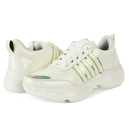 Shiny Design Chunky Sole Casual Sneakers