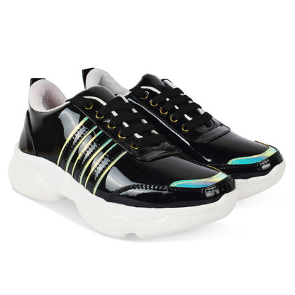 Shiny Design Chunky Sole Casual Sneakers