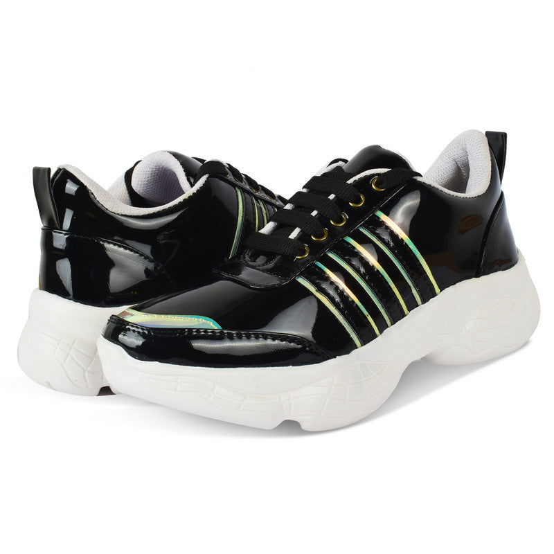 Shiny Design Chunky Sole Casual Sneakers