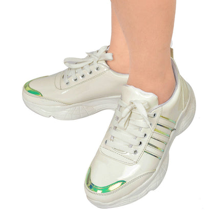 Shiny Design Chunky Sole Casual Sneakers