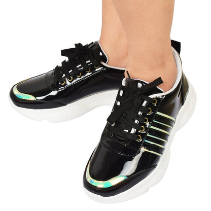 Shiny Design Chunky Sole Casual Sneakers