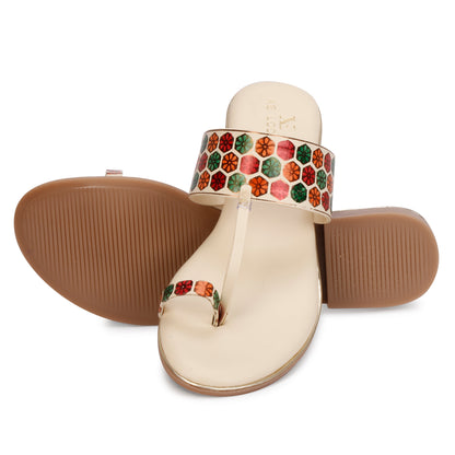 Elegant & Trendy Printed Fashion Flat Slippers