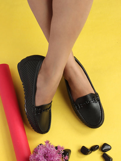 Textured Design Comfortable & Graceful Loafers With Heels